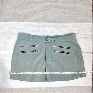 Understated Leather 'City Slicker' Suede Buckle Skirt